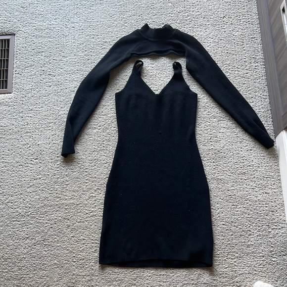 Abercrombie & Fitch Dresses & Skirts - Abercrombie Black Knit Dress with turtle neck long sleeve attachment
